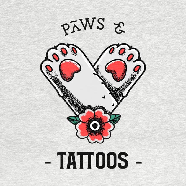 Paws and Tattoos White by SybaDesign